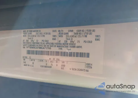 2021 Ford Transit-350 from USA, damaged, VIN 1FTBW9C87MKA71705